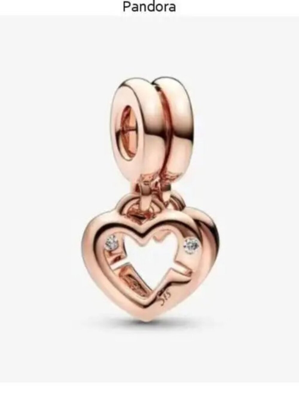 Pandora Linked Sister Hearts Split Dangle Charm